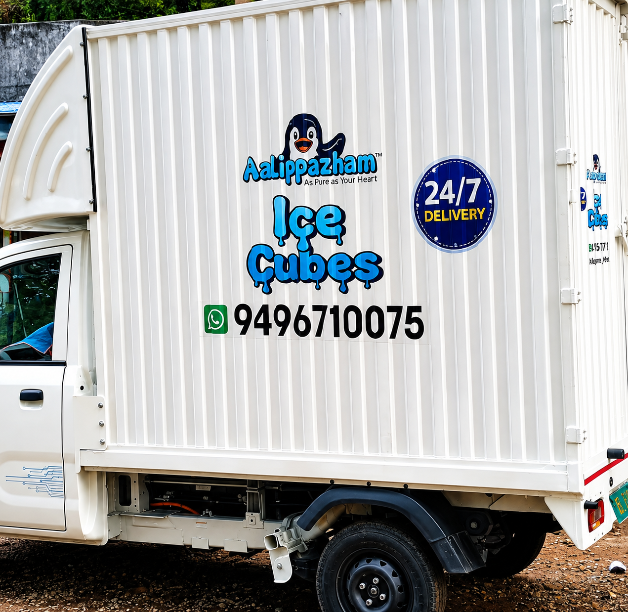 Delivery van on a Kerala road
